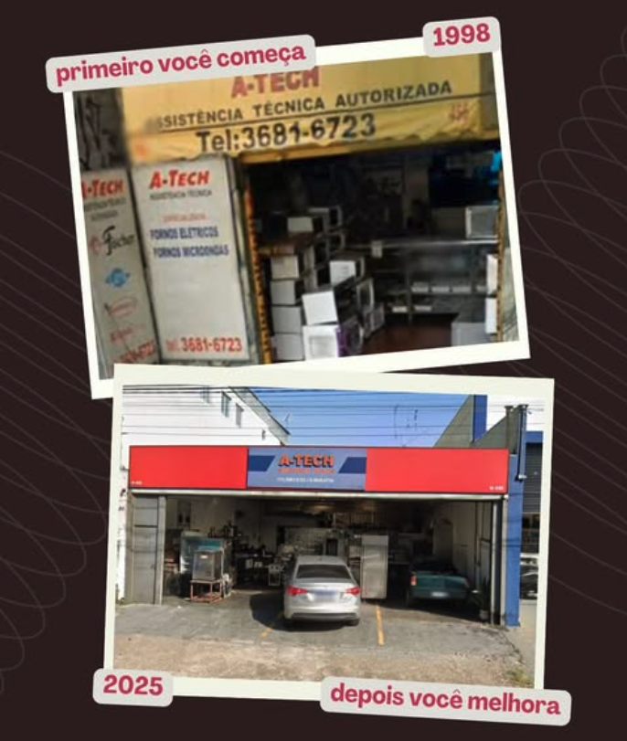 A-Tech em 1998 e em 2025: da loja original ao showroom atual